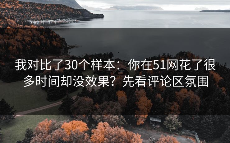 我对比了30个样本：你在51网花了很多时间却没效果？先看评论区氛围